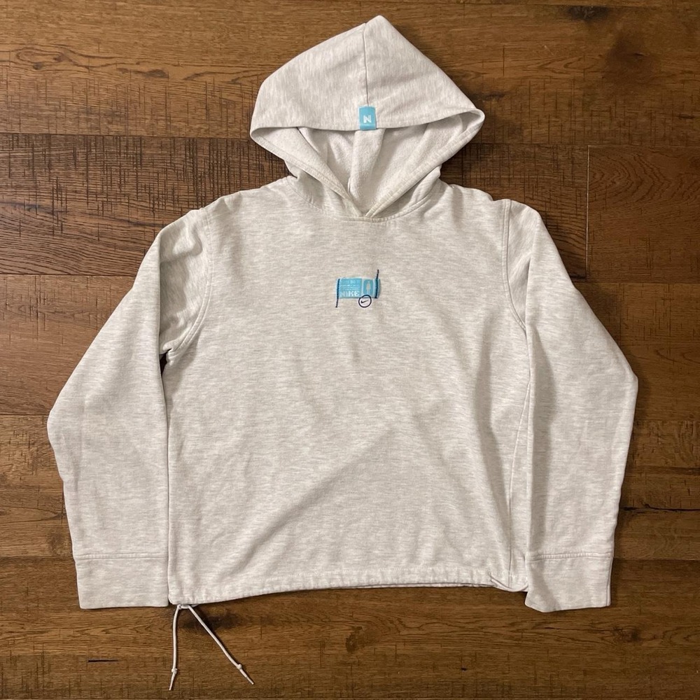 Nike Fighter Hoodie Women S Grey Skater Streetwear Y2K Cropped Sweatshirt